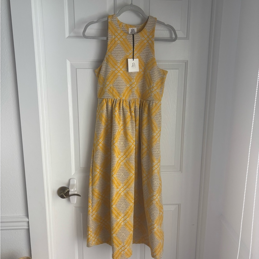 DRA Yellow and White  Dress